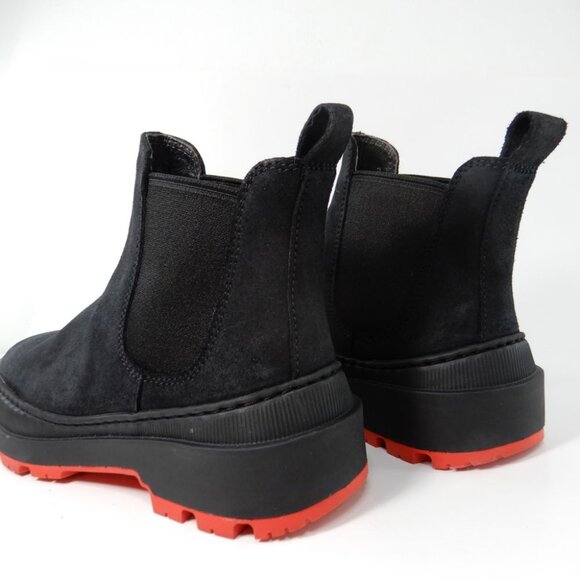 CAMPER Brutus Trek Ankle Chelsea Boots 35 5 Black Nubuck Red Michelin Sole NEW - Picture 10 of 15